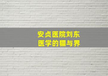 安贞医院刘东 医学的疆与界